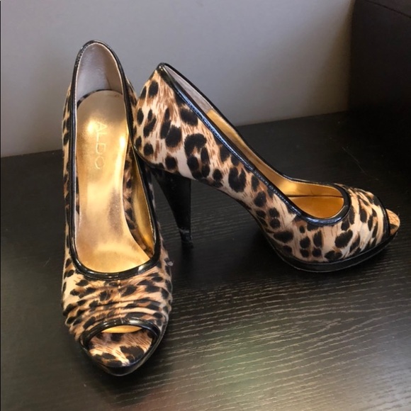 ALDO Open Toe Leopard Heels - Picture 2 of 2
